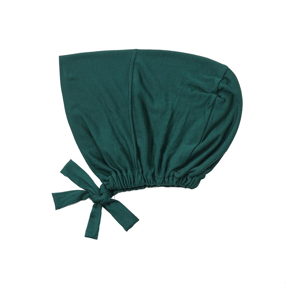Modal Mercerized Cotton Elastic Drawstring Base Cap Solid Color Women's Hijab