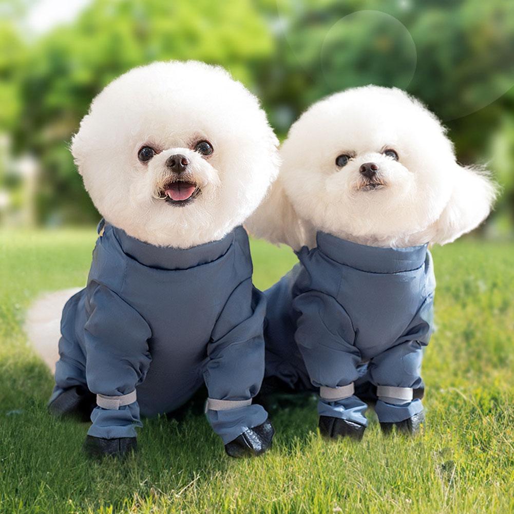 Anti-Slip Adjustable Straps Pets Dustproof Pants with Harness Anti-Slip Dog Paw Protector Shoes for Small To Medium Dogs