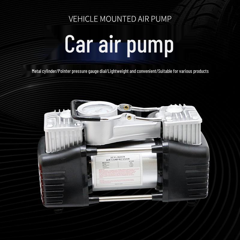 Dual Cylinder Metal Tire Inflatable Pump with 220V National Standard Plug