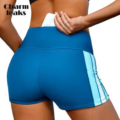 Shorts de natação femininos, shorts de controle de barriga para mulheres, cintura alta