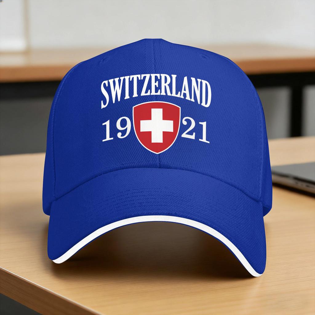 Swiss Switzerland Flag Sun Baseball Cap Summer FeUnisex Unisex  Print Trucker Hat High Quality Stylish Outdoor Sport Baseball Caps