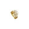 Real Gold Love Crown Full Diamond Ring Opening Adjustable Simple Jewelry Japanese Ring Couple Ring