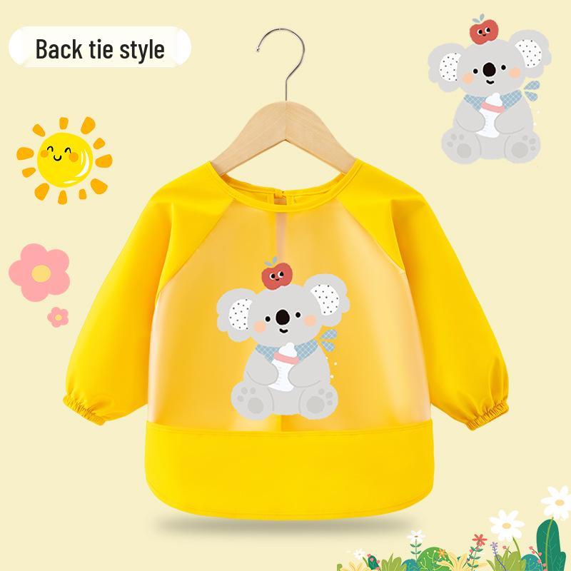 Waterproof Children's Long-Sleeve Coveralls - Anti-Stain Protective Bib Apron for Infants.