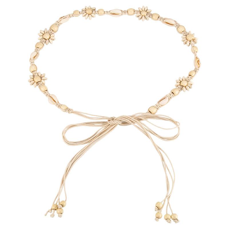 

Богемная ручная плетеная цепочка на талию Абакус Кокосовая ракушка Бисером Декоративное платье Женская веревка на талию Этнический стиль Пояс