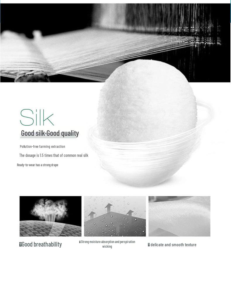 Elegant New Women's Summer A-line High-Waisted Double-Pleated Mulberry Silk Skirt