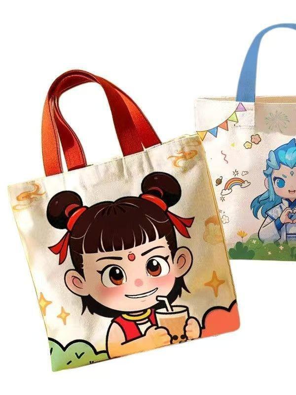New Canvas Tote Bag for Kindergarten Girls - Portable, Handheld Lunch or Gift Bag