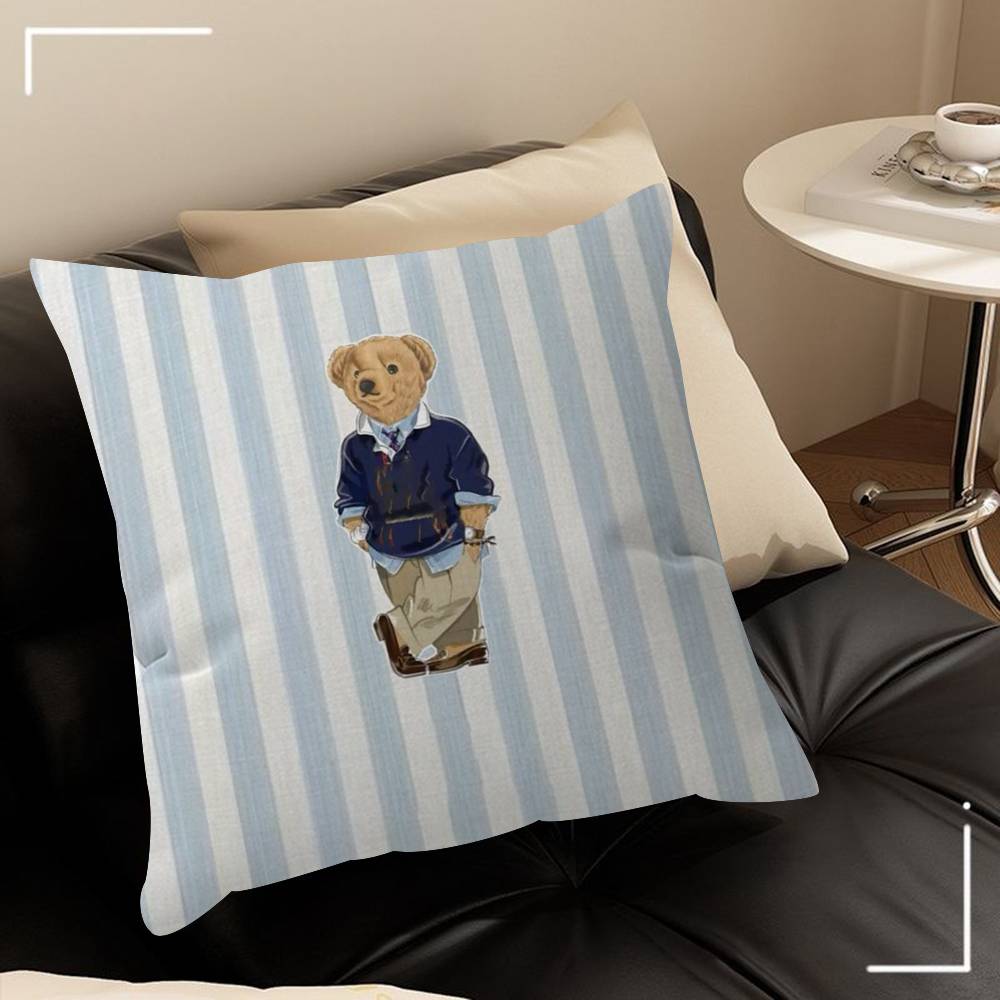cute Furry cute Bear Polo    Cushion Cover Pillow Cover Decor Pillowcase Printed Cushion Case for Couch