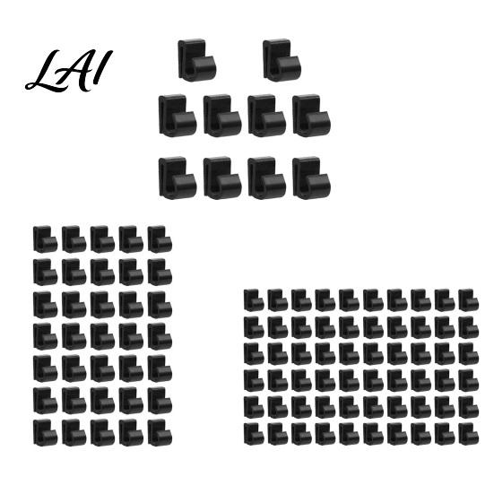 Eave Light Cord Holders Outdoor String Clips Black Plastic Organize Hooks Pergola Lighting Fasteners Weather Resistant Snap-on for Garden