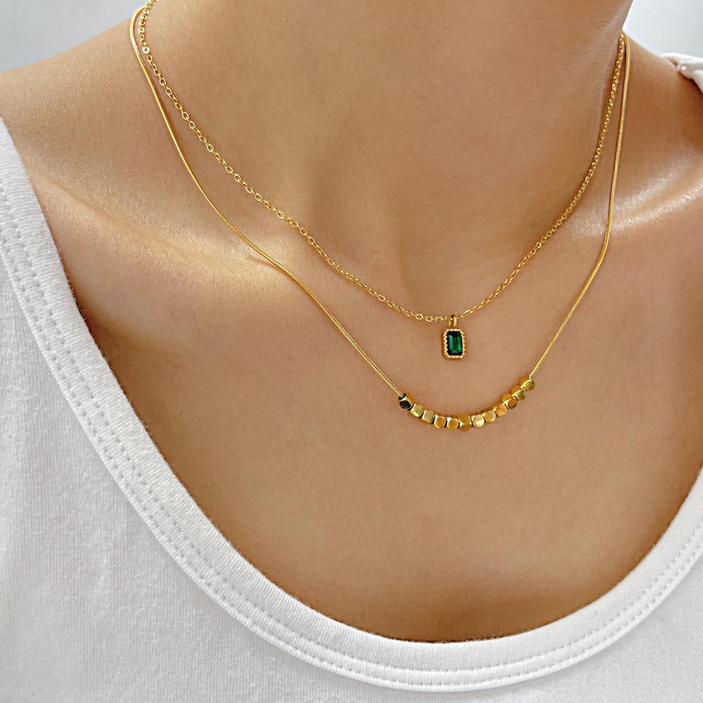 OPK Fashion Stainless Steel Small Cube Necklace Girl
