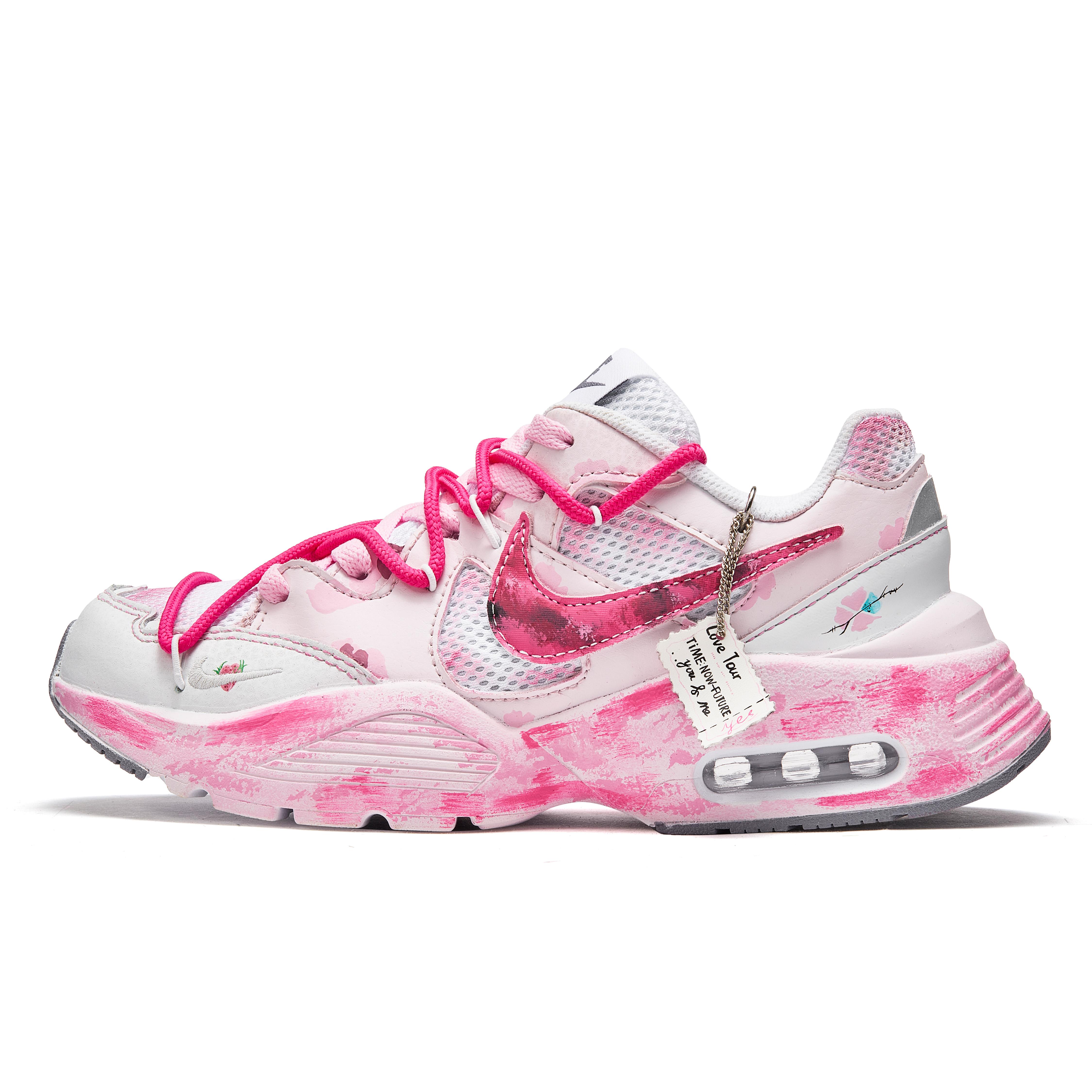 

Nike Air Max Fusion Slip Resistant Low top Running Shoes Women s Pink White CJ1671-105(TeamM-) 38
