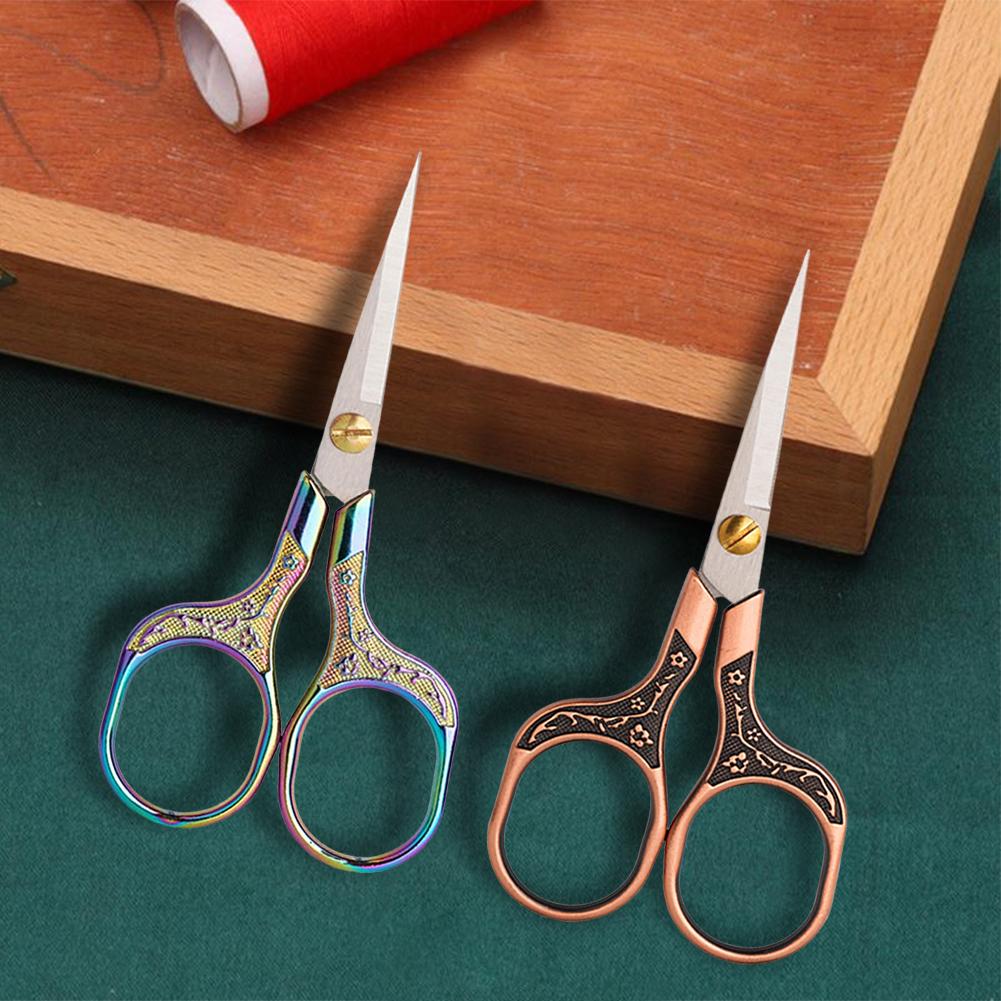2Pcs Metal Craft Scissors Sharp Pointed Tip Retro Scissors Multipurpose Vintage Sewing Scissors Ergonomic Handle Sewing Supplies