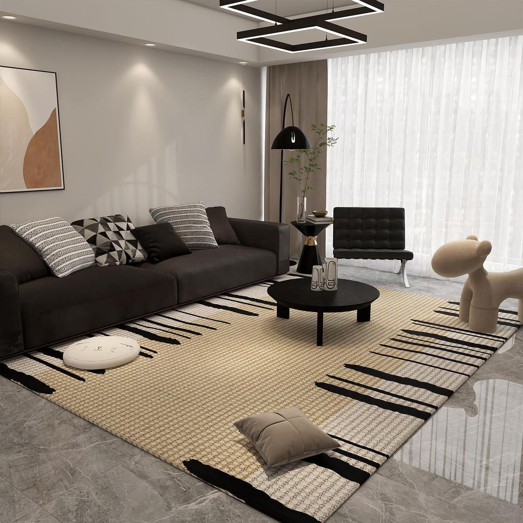 Vintage Light Luxury Non-slip Wear-resistant Living Room Rug, Stain-resistant and Easy to Clean Crystal Velvet Carpet for Full Coverage.