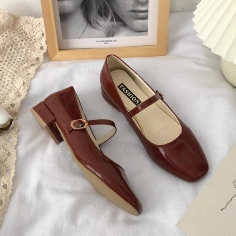 Женские туфли-лодочки Новые роскошные туфли Мэри Джейн для женщин Квадратный каблук — фото 3