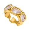 Stainless Steel Fashion Ring with Zircon Detail for Elevated Looks and Daily Styling, Single Piece Giftable Jewelry