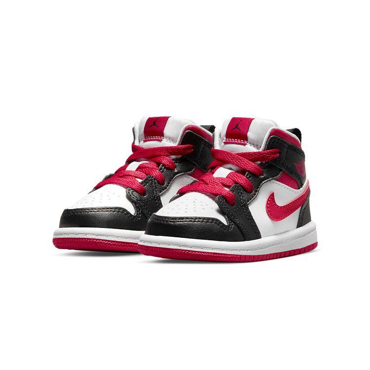 Air Jordan 1 Mid TD White Very Berry Baby Sneakers Black 640735-016