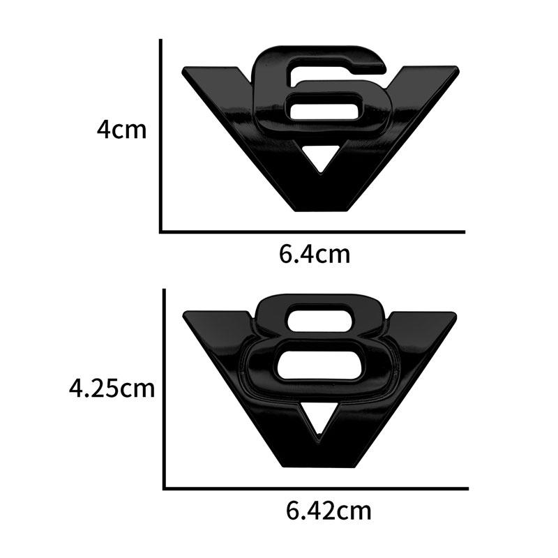 3D Car Styling Chrome Metal V6 V8 Logo Fender Body Side Naklejka Emblemat Odznaka Dla Uniwersalnych Akcesoriów Samochodowych Samochody