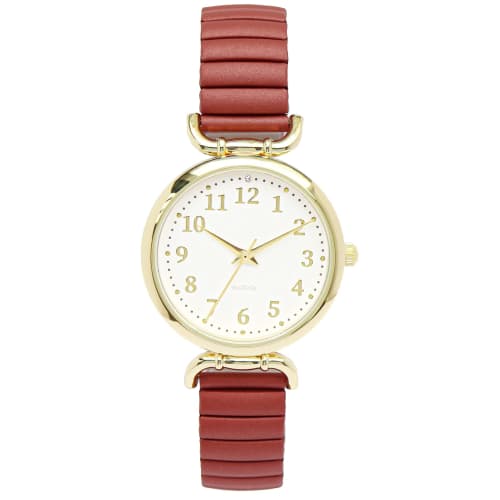 

Fieldwork Miranda Bellows Analog Watch with Metal Band, Gold, Red, YM071-5, Women s