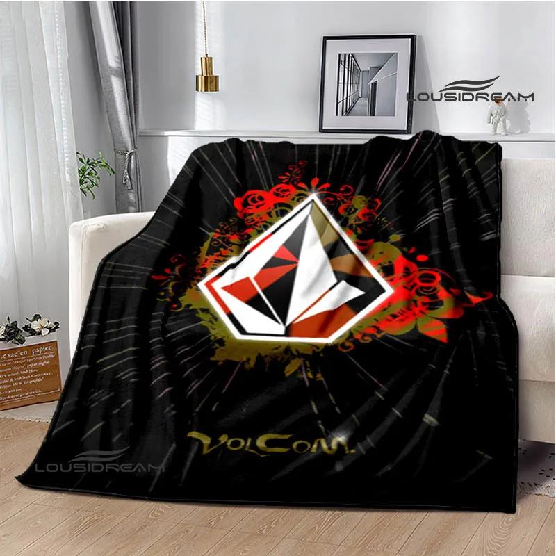 Coperte con logo V-VOLCOM stampato Flangia Coperta calda morbida e confortevole casa viaggio letto coperta coperte da picnic regalo di compleanno