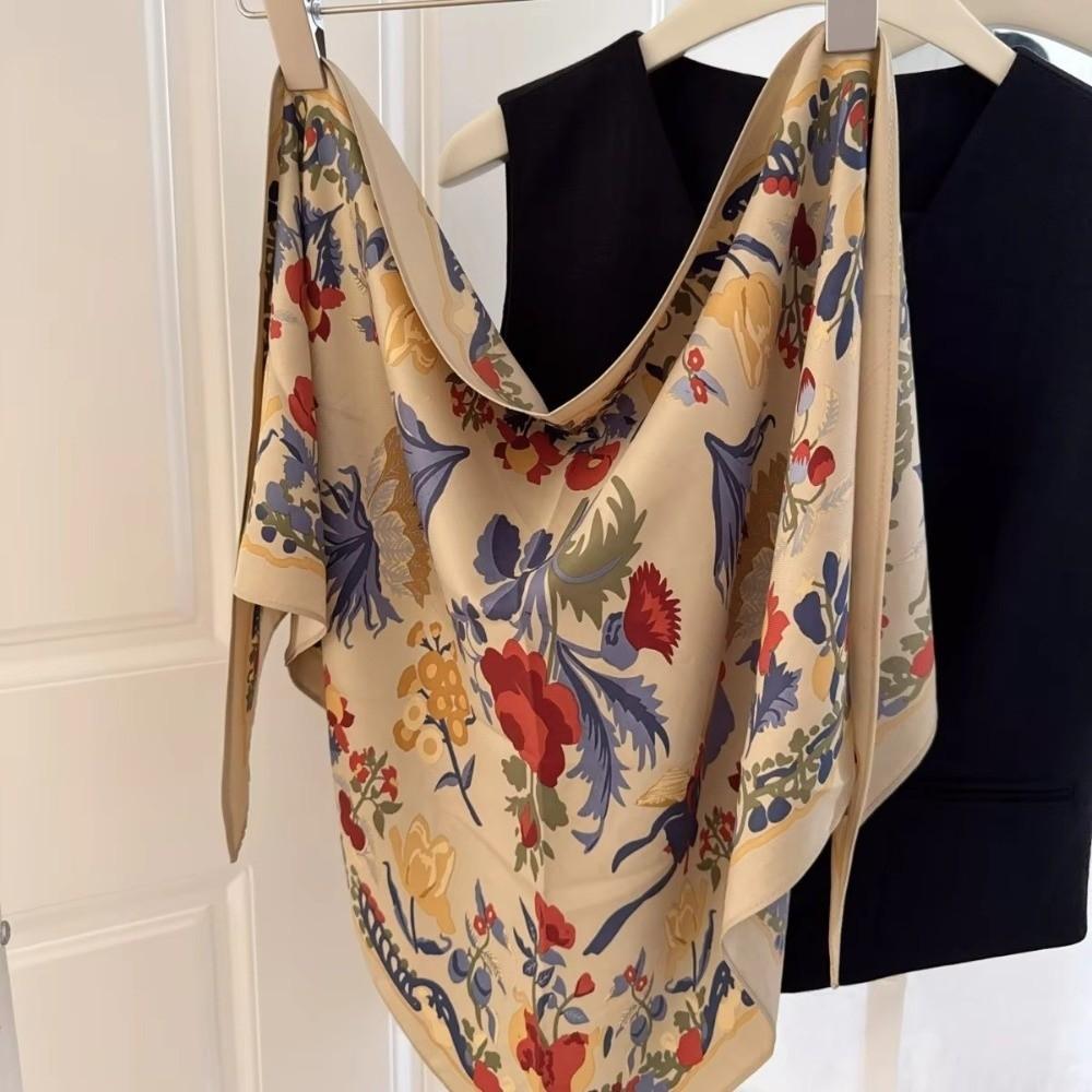Multi-functional Floral Triangle Scarf Matching Pants Waist Belt Decorative Headscarf Summer