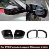 For BYD Equation Leopard 3/Titanium 3/Super 3 2025 2026 ABS Black Side Reverse Mirror Rain Shield Frame Rear View Mirror Cover