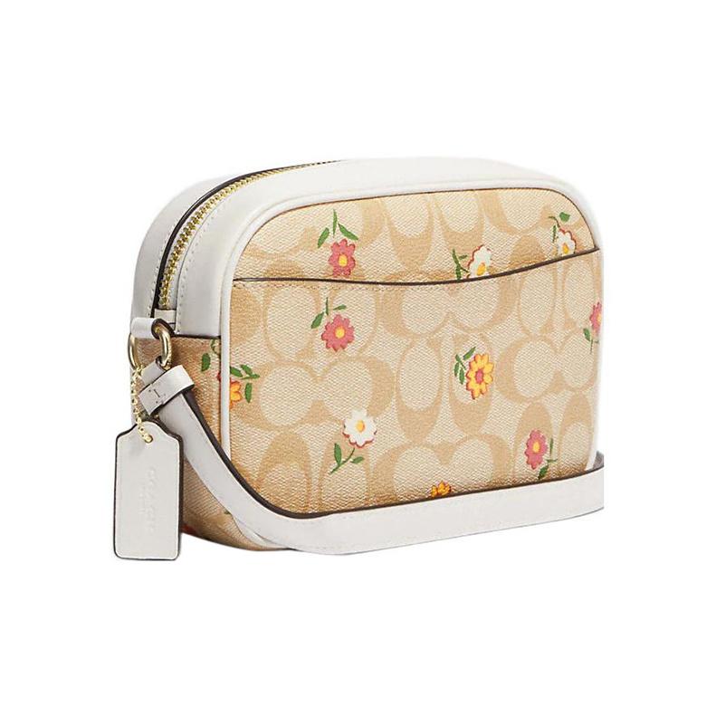 Coach Jamie 19 Classic Floral Print Coated Canvas And Leather Shoulder Bag Women Shoulder Bag Light-Khaki CH475-IMOT4