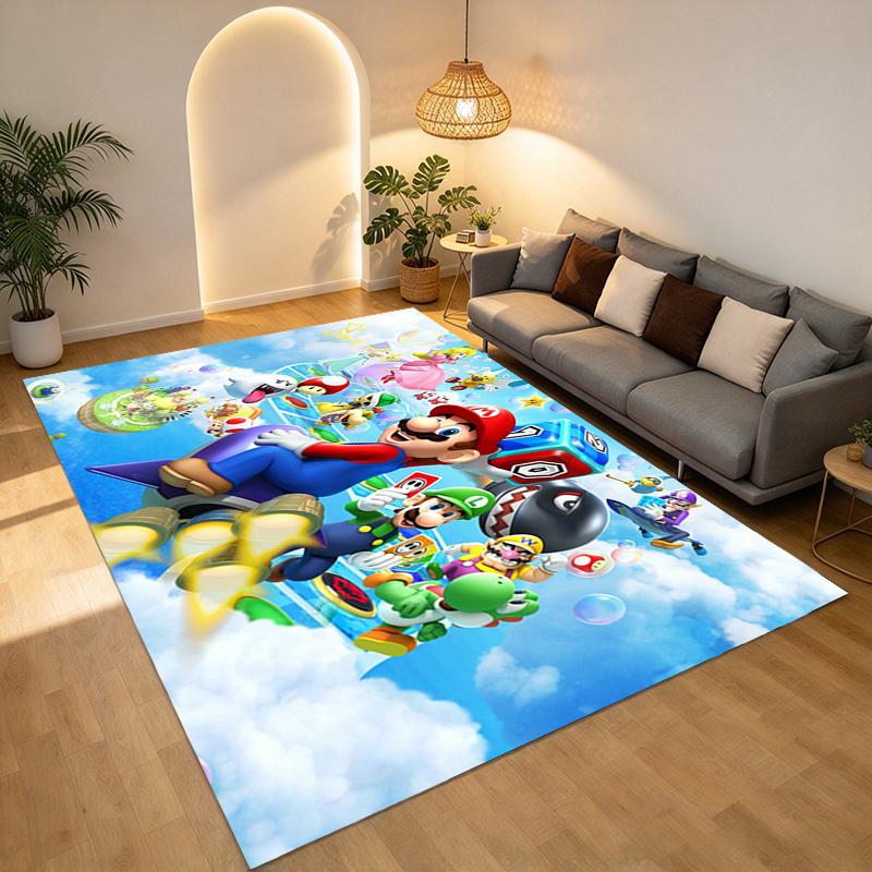 Mario World Living Room Nonslip Area Rug Soft Carpet For Bedroom Game Playroom Sofa Office Home Decor Doormat Christmas Gift C9302187