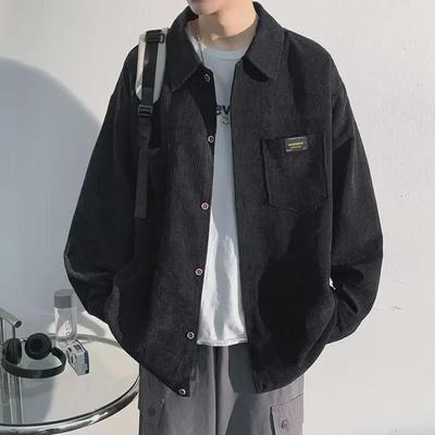 2023 Spring/Autumn Men's Trendy Hong Kong Style Corduroy Long Sleeve Shirt Jacket