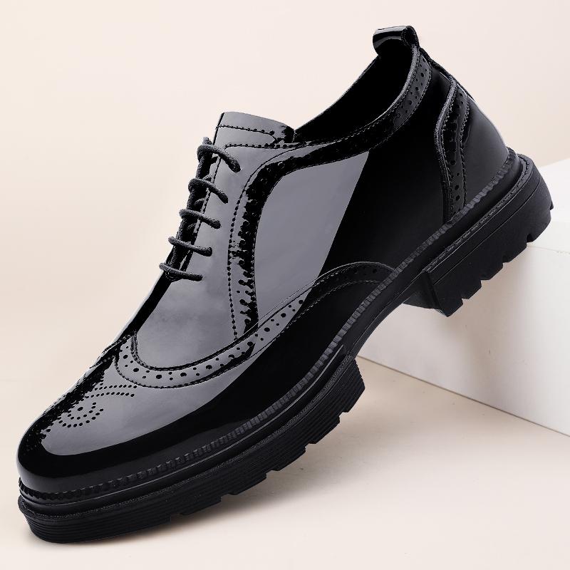 High Quality New Block Carved Leather Shoes Men's Lace Up Comfortable Leather Shoes Classic Thick Soled Men's Gentlemen's Shoes