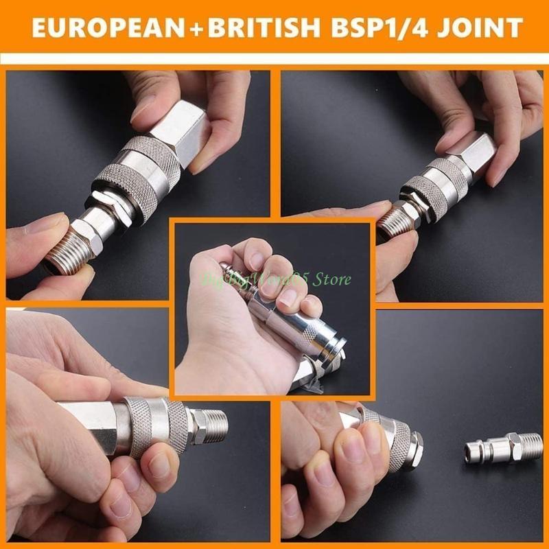 

24TE European & PCL Air Fitting Conversion Adapters Set 1/4Inch BSP- Male to Female CN