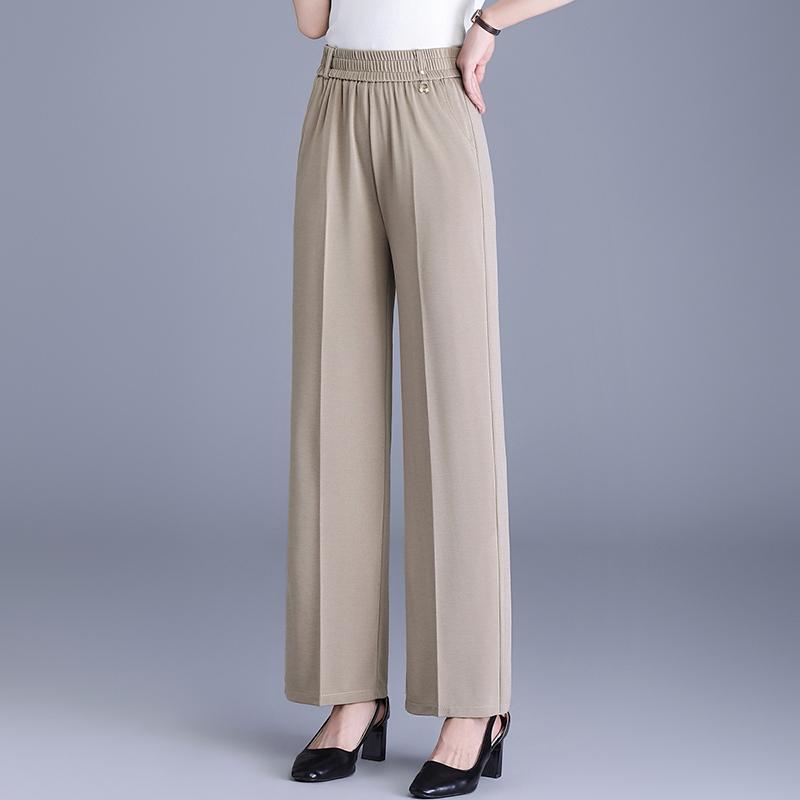 Women's Plus Size High Waist Cropped Wide Leg Pants – Elastic Waist Stretchy Trousers (Sizes XL-6XL) for Summer