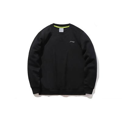 Li Ning Classic Crew Neck Loose Pullover Long Sleeve Sweatshirt Men Sweatshirt Black AWDQ425-1