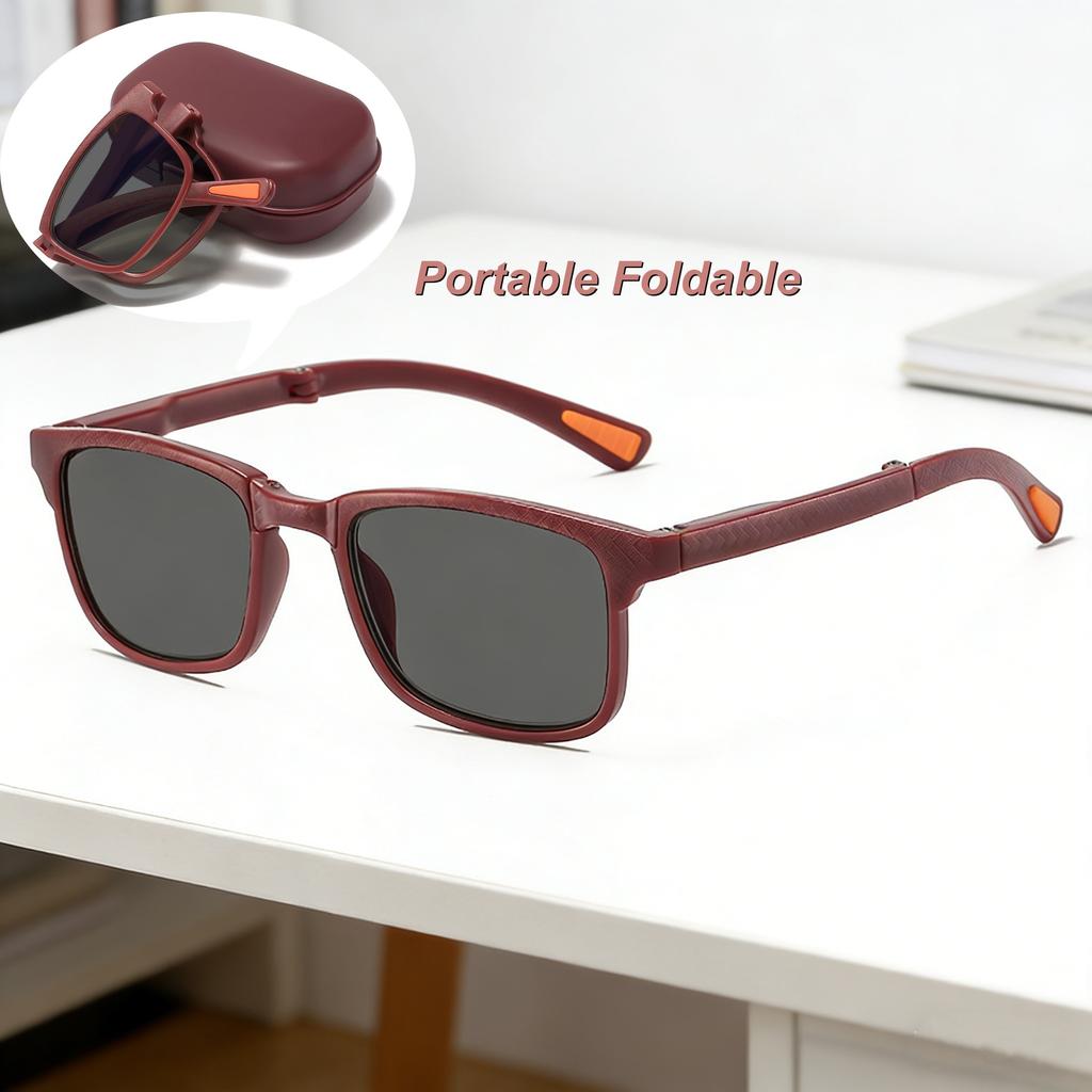 2026 New Fashionable Portable Folding Women's Sunglasses Retro Ultra Light Neutral High Quality Lightweight Sunscreen Glasses