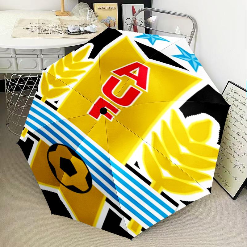1PC Uruguay National Football Printed Umbrella Folding Umbrella, Automatic Umbrella 8-Frame for Travel, Camping Fan Gifts Christmas Gifts