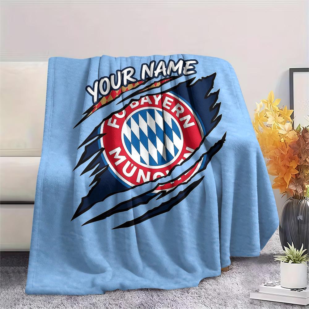 Custom Name Bayern München Flannel Blanket, High Quality Comfortable for All Seasons, Home Decor, Warmth and Comfort