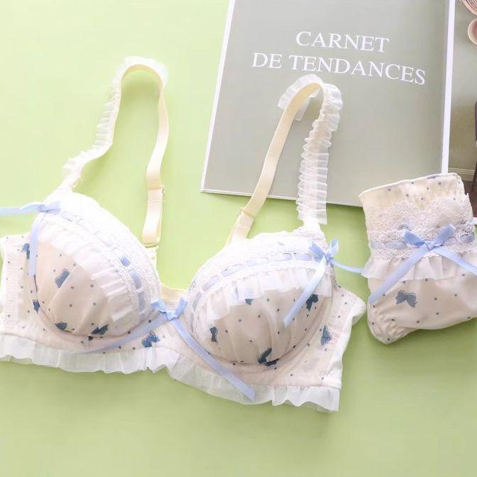 Girls Cute Sweat Bras Lace Push Up Bras Wireless Underwear For Women's Bras Fashion Inner Tops