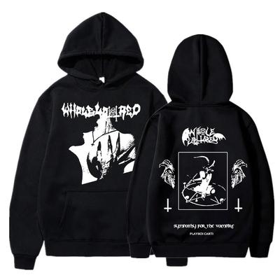 Rapper Playboi Carti Hoodies Musik Album Whole Lotta Red Sweatshirts Teufel Satan Vintage Hip Hop Übergroße Pullover Streetwear