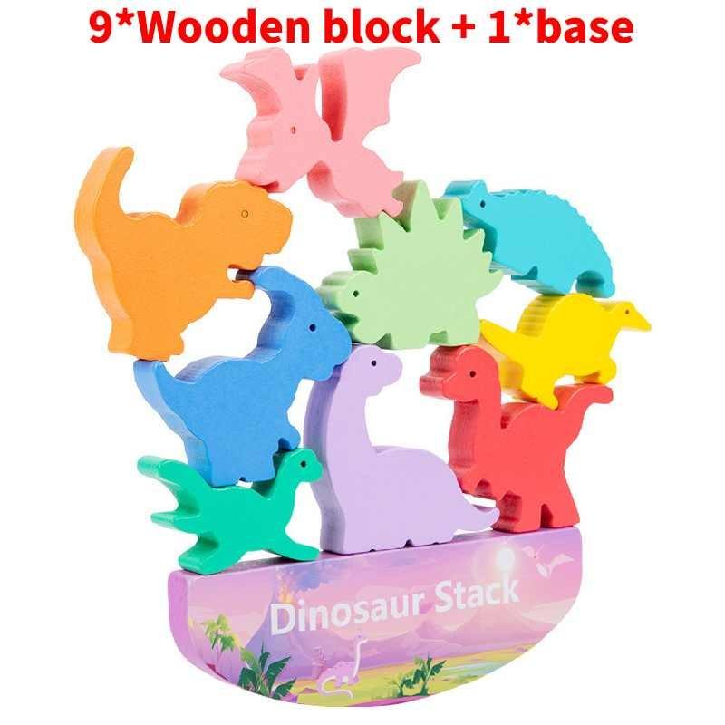 Wooden Animal Stacking Blocks Educational Toy For Baby Cognitive Development And Early Learning