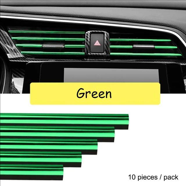 10 PCS Car Air Conditioner Outlet Decorative Soft Strip Accessories Auto Interior Grille Decorative Strip Universal U-shaped