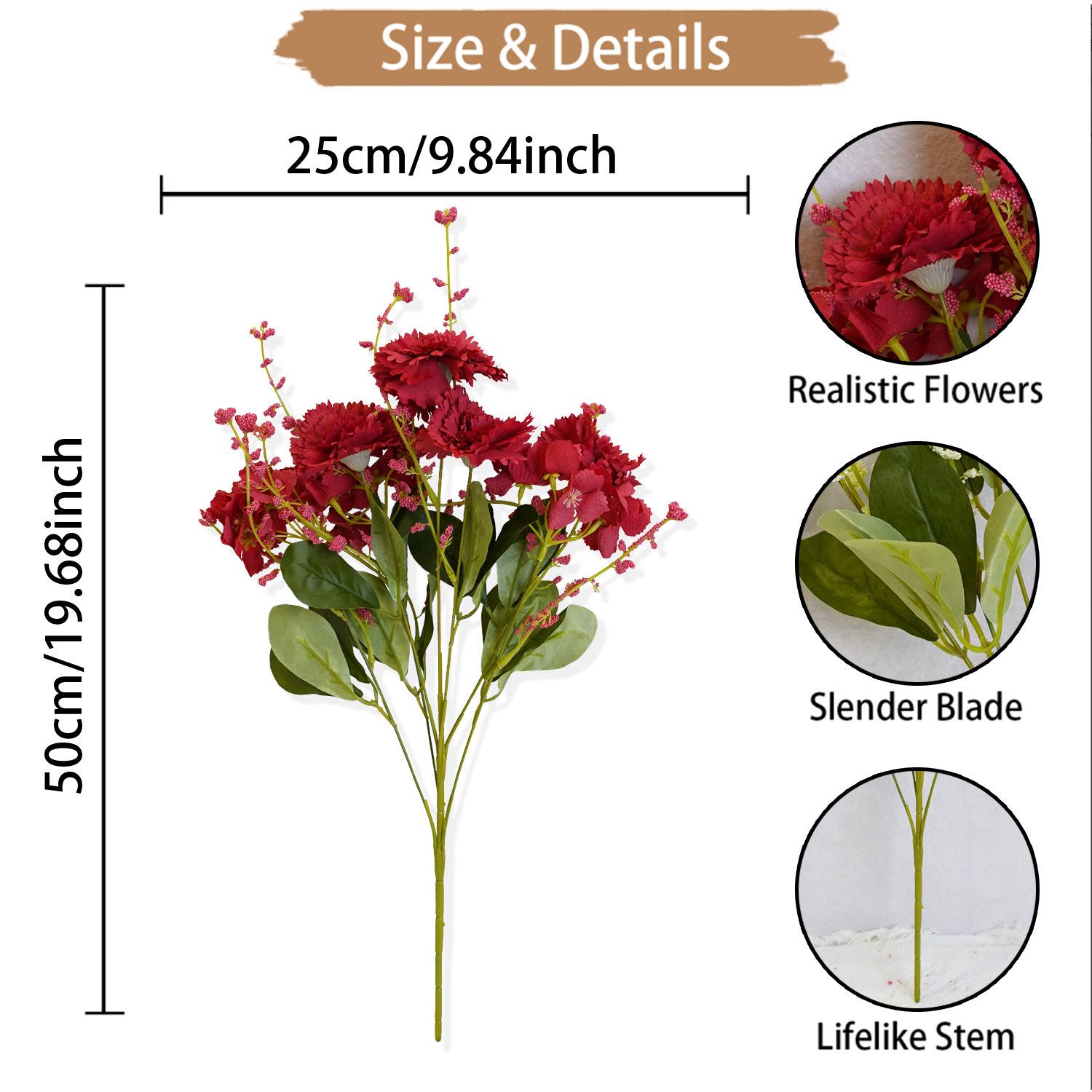 Имитация гвоздики, искусственный букет цветов премиум-класса, домашний свадебный букет для зала, украшение на День матери, имитация цветка красный