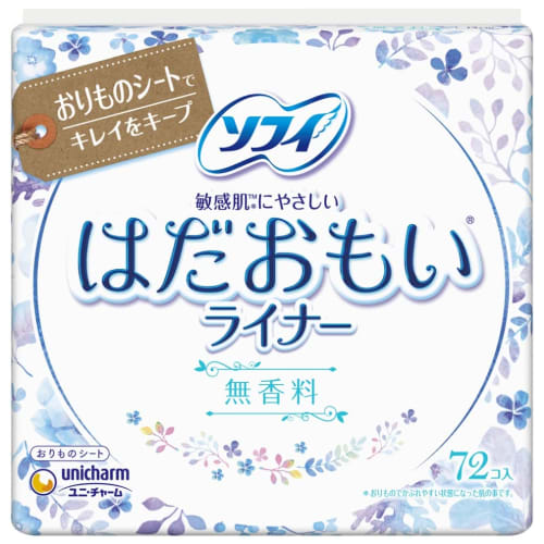 Sofy Hadaomoi Liner, Fragrance-Free, 72 pieces