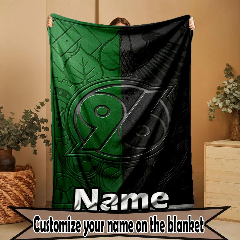 Custom Name Personalized Hannover 96 Football Print Blanket, Home Decor, Bedroom, Sofa, Camping, Couch, Gifts for Birthday Christmas
