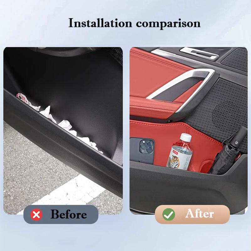 For BMW X1 iX1 2016 - 2026 Car Door Slot Storage Box Leather Protective Pad Cover Glove Box Storage Barrel Interior Accessories
