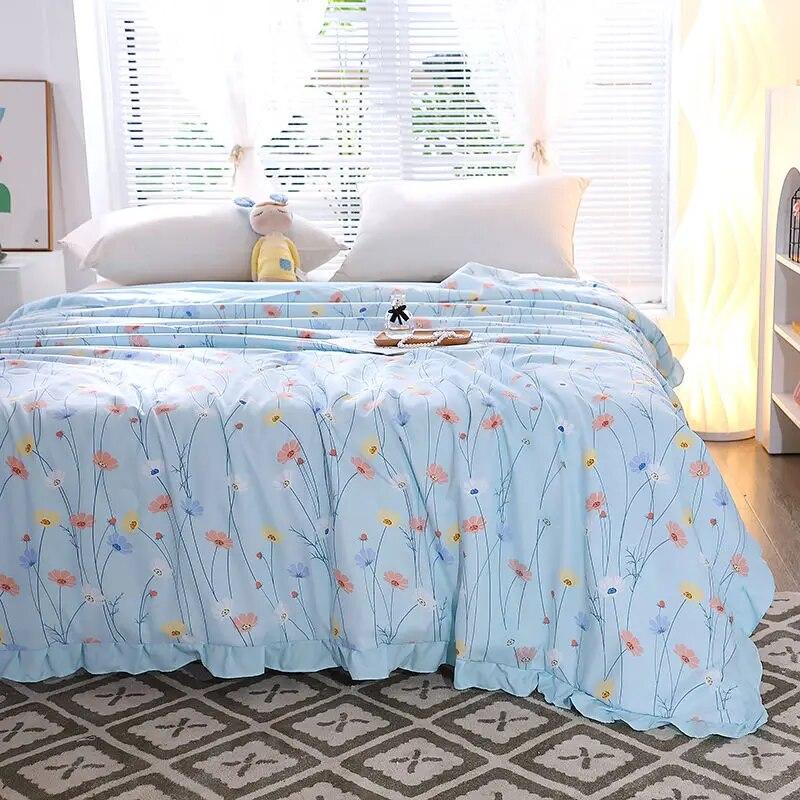 Summer Quilts Thin Air Confitioning Comforter Skin-friendly Home Office Nap Thin Blanket Quilted Bedspreads for Adults Kids