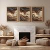 3Pcs Layered Mountain Wall Art, Japandi Wabi Sabi Textured Abstract Prints for Minimalist Living Room Home Interior Decor