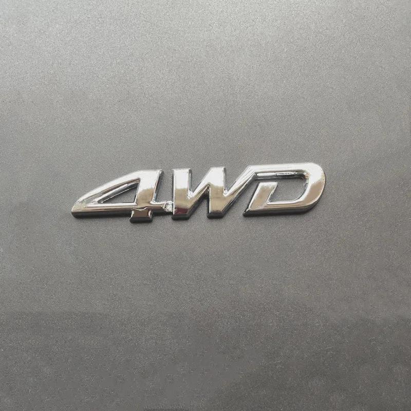 

3D Металлический Логотип 4WD Наклейки-Значки Декоративные Наклейки на Задний Багажник Боковое Крыло Автомобиля Для Hyundai Jeep KIA Renault Toyota Mini Hodna