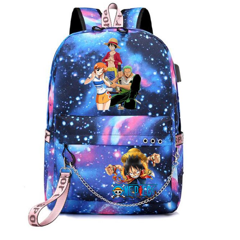 USB student school bag travel backpack printed One Piece casual trendy bag