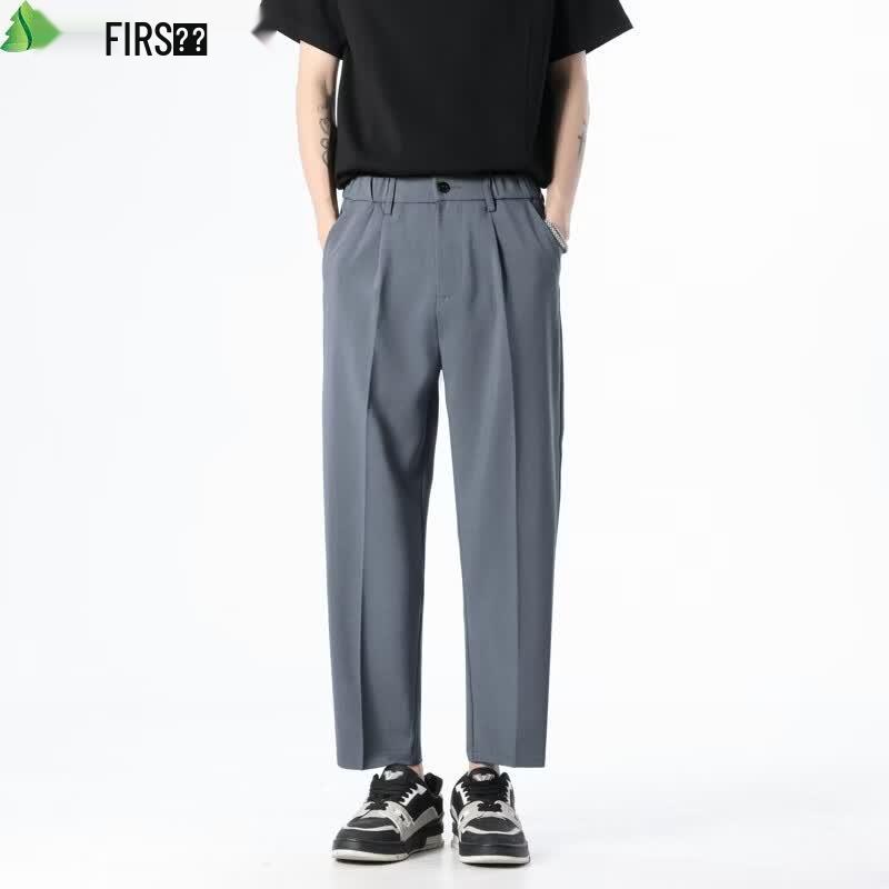 FIRS Men s Wrinkle-Free Summer Straight-Leg Casual Pants 38 серый тонкий