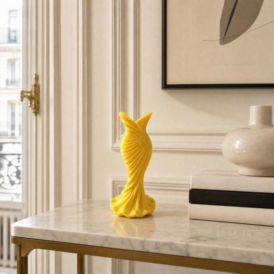 DYS 3D Printed Evening Gown Shaped Vase, Elegant Dress Sculpture Flower Pot, Minimalist Home Ornament for Entryway Side Cabinet