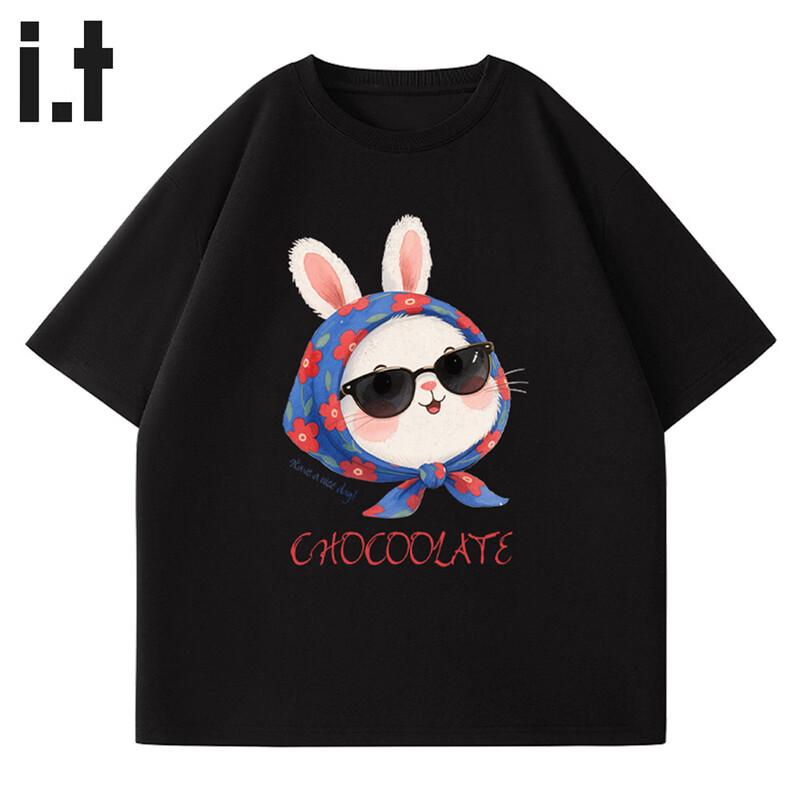 CHOCOOLATEit Unisex Rabbit Graphic Cotton T-Shirt XL чёрный