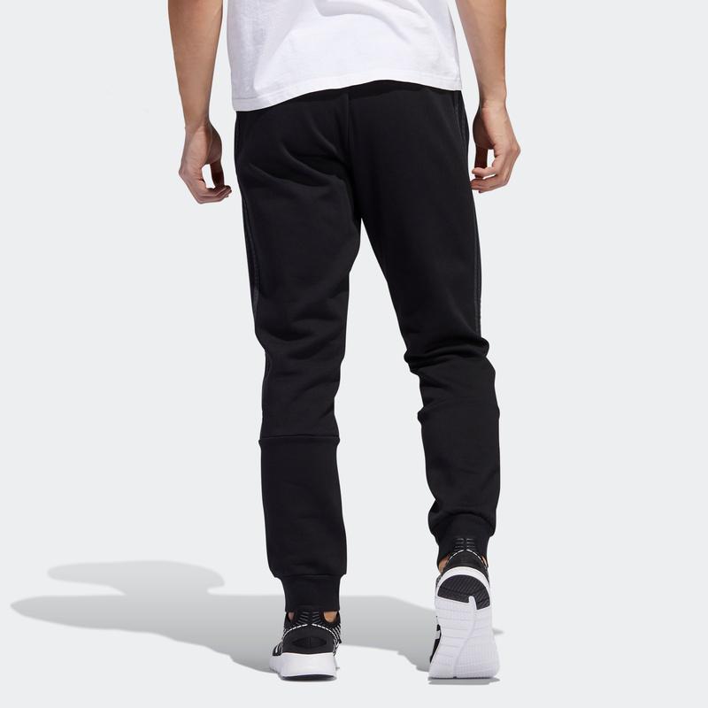 Adidas M 3S FL PT JG Sports Lifestyle Series Elastic Cuff Solid Color Casual Knit Pants Men Pants Black FL4844